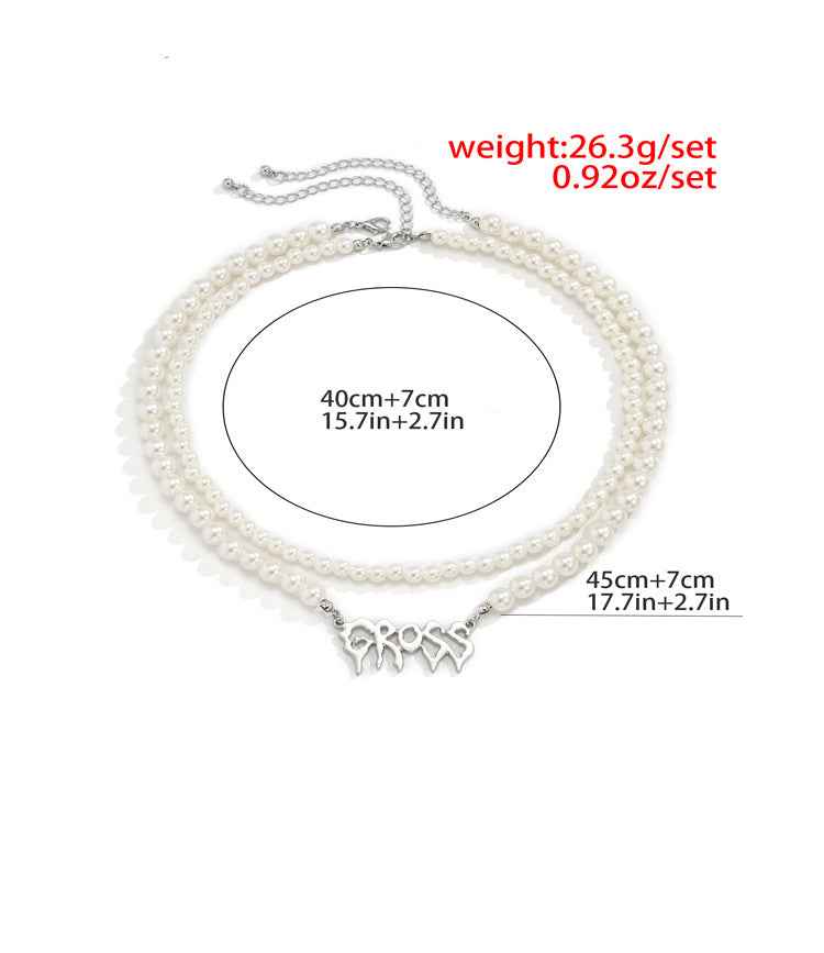 Gross Double Layer Pearl Necklace - Damned Threads